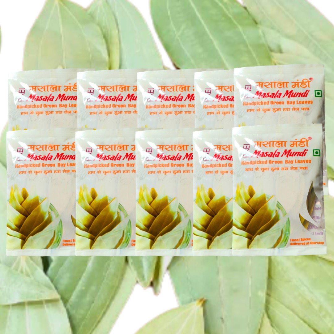 Bay Leaves 20 grams Handpicked & Stem cut Pack of 10 Masala Mundi